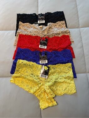 MaMia Intimate LP7841B Women’s Boy Short Panties Size M Lot of 5 NWT
